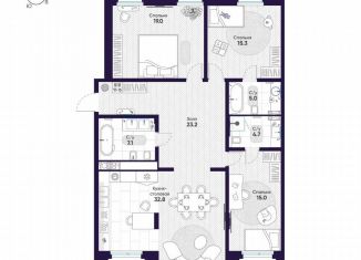 Продается трехкомнатная квартира, 122.1 м2, Санкт-Петербург, метро Горный институт