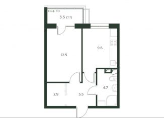 Продается 1-ком. квартира, 36.3 м2, деревня Лобаново, Новая улица