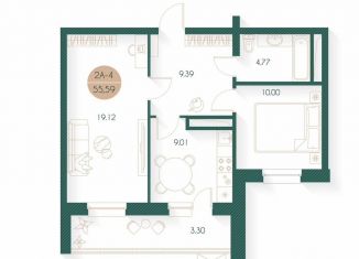 Продажа 2-ком. квартиры, 55.6 м2, Татарстан