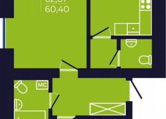 Продается двухкомнатная квартира, 60.9 м2, Республика Башкортостан, улица Михаила Зайцева, 6