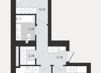 Продается 2-ком. квартира, 55.1 м2, Калининград