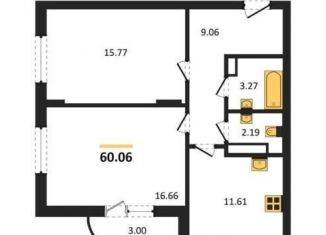Двухкомнатная квартира на продажу, 60.1 м2, Воронеж