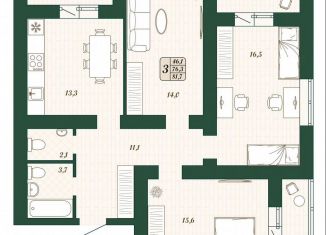 Продам 3-комнатную квартиру, 76.3 м2, поселок городского типа Стройкерамика, улица Олега Пешкова, ЖК Детский Мир