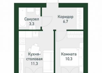 Продажа однокомнатной квартиры, 32.6 м2, Екатеринбург, Ленинский район