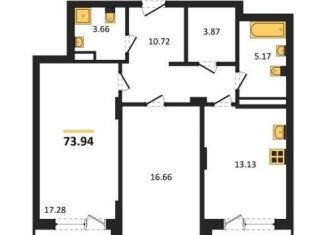 Продам двухкомнатную квартиру, 73.9 м2, Воронеж, Электросигнальная улица, 9Ак1
