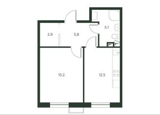 1-комнатная квартира на продажу, 41.5 м2, деревня Лобаново