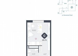 Продается квартира студия, 25.7 м2, Тюмень
