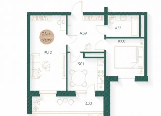 Продается 2-комнатная квартира, 55.6 м2, Татарстан