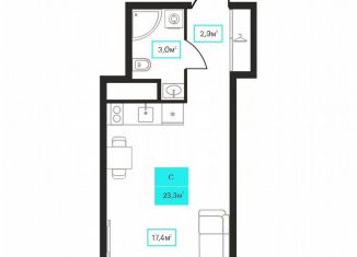 Продаю квартиру студию, 23.3 м2, Тюмень, улица Червишевский Тракт, 25