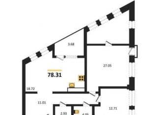 Продам двухкомнатную квартиру, 78.3 м2, Воронеж, набережная Чуева, 7