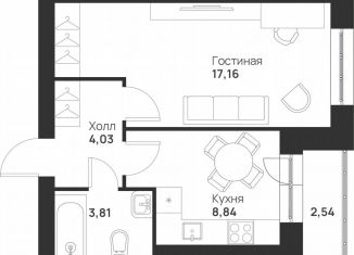 1-ком. квартира на продажу, 36.4 м2, Тула, улица Героя России Зиничева, 8