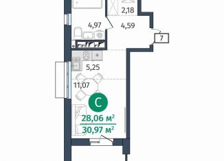 Квартира на продажу студия, 28.1 м2, Тюмень