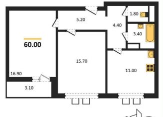 Продаю 2-комнатную квартиру, 60 м2, Воронеж