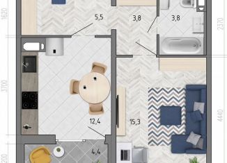 Продается однокомнатная квартира, 43 м2, Воронеж, улица Фёдора Тютчева, 105