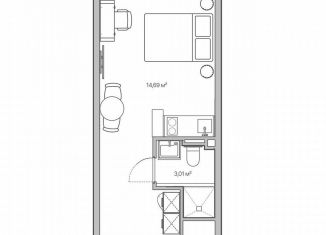 Продается 1-комнатная квартира, 17.9 м2, Санкт-Петербург, муниципальный округ Волковское