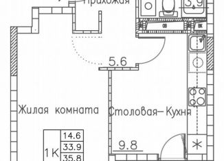 Продается однокомнатная квартира, 37.6 м2, Владивосток