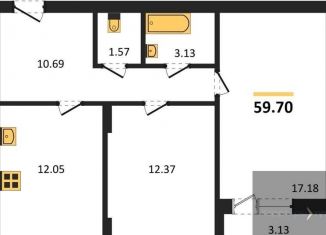 Продам 2-ком. квартиру, 59.7 м2, Воронеж, Елецкая улица, 5А