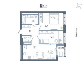 Продаю 2-комнатную квартиру, 67 м2, Республика Башкортостан