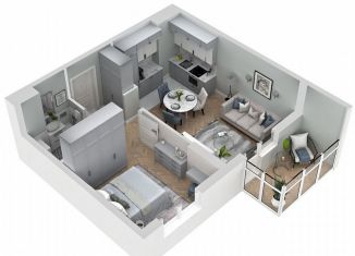 Продается 1-ком. квартира, 42.5 м2, посёлок городского типа Молодёжное