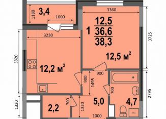 Продам однокомнатную квартиру, 38.3 м2, Владимир, Смоленская улица, 3Б, ЖК Веризино лайф