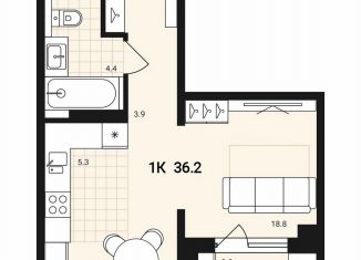 Продаю 1-ком. квартиру, 36.2 м2, Обь, Геодезическая улица, 29