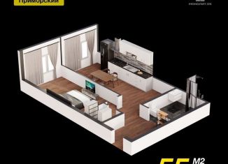 Продается 1-комнатная квартира, 55.1 м2, Махачкала, Ленинский внутригородской район, проспект Насрутдинова, 162