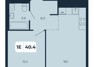 Продаю 1-ком. квартиру, 40.4 м2, поселок Верхнетемерницкий, Орбитальная улица, 16К