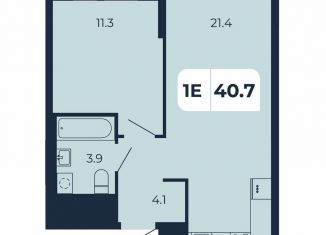 Продам 1-ком. квартиру, 40.7 м2, поселок Верхнетемерницкий, Орбитальная улица, 16К