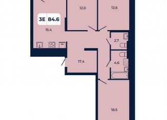 Продам 3-комнатную квартиру, 84.6 м2, поселок Верхнетемерницкий