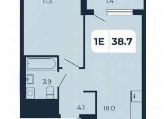 Однокомнатная квартира на продажу, 38.7 м2, поселок Верхнетемерницкий, Орбитальная улица, 16К