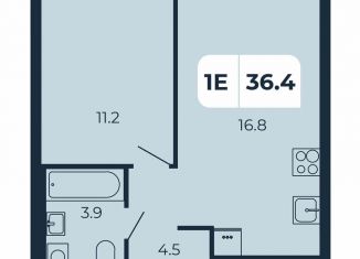 Продажа однокомнатной квартиры, 36.4 м2, Ростов-на-Дону, Орбитальная улица, 25, ЖК Норд