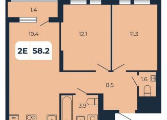 Продам 2-ком. квартиру, 58.2 м2, поселок Верхнетемерницкий