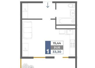 Продам квартиру студию, 33.3 м2, Крым