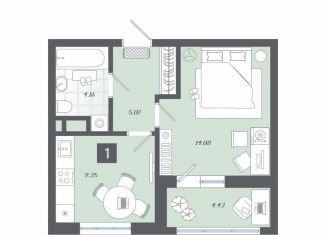 Продаю однокомнатную квартиру, 37.1 м2, Асбест, переулок Радищева, 17