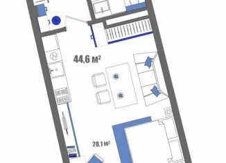 Продам квартиру студию, 44.6 м2, Судак, Набережная улица, 75