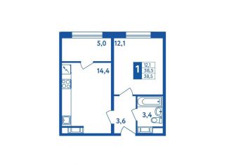 Продам 1-ком. квартиру, 38.5 м2, Республика Башкортостан