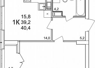 Продажа 1-комнатной квартиры, 40.4 м2, деревня Анкудиновка, ЖК КМ Анкудиновский Парк