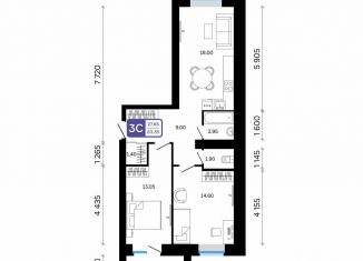 Продаю 3-ком. квартиру, 63.4 м2, Белебей
