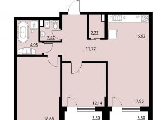 Продается двухкомнатная квартира, 80.4 м2, Воронеж, Московский проспект, 132