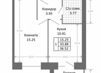 Продается 1-комнатная квартира, 36.5 м2, Ярославль, Хуторская улица, 12