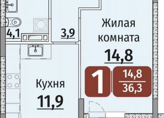 Продам 1-ком. квартиру, 36.3 м2, Чебоксары