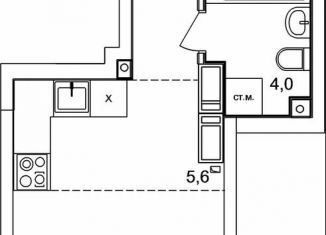 Продам 1-комнатную квартиру, 29.3 м2, деревня Анкудиновка, ЖК КМ Анкудиновский Парк