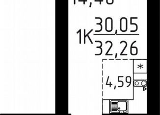 Продажа однокомнатной квартиры, 32.3 м2, Томск, улица Вершинина, 58к2