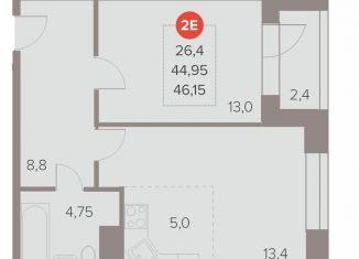 1-ком. квартира на продажу, 46.2 м2, Люберцы, Октябрьский проспект, 28А