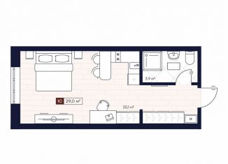 Продаю квартиру студию, 29 м2, Новосибирск, улица Кошурникова, с24, метро Берёзовая роща