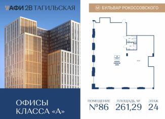 Продам офис, 261.29 м2, Москва, Тагильская улица, 4, Бульвар Рокоссовского
