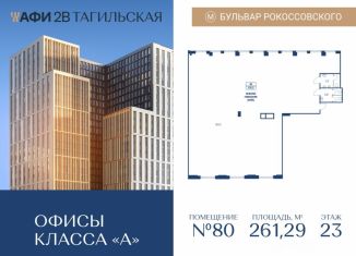 Офис на продажу, 261.29 м2, Москва, Тагильская улица, 4, Бульвар Рокоссовского