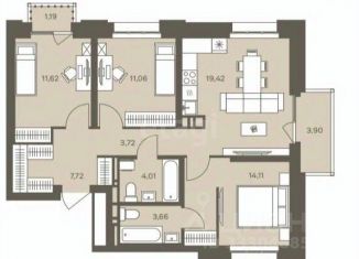 Продаю 3-комнатную квартиру, 76.85 м2, Пермский край