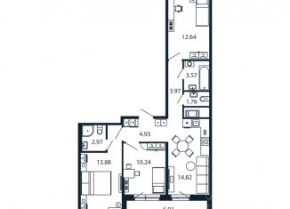 Продаю 3-ком. квартиру, 72.24 м2, Ленинградская область