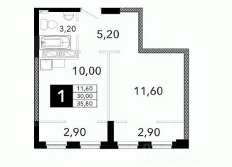 Продам однокомнатную квартиру, 35.8 м2, Волгоград